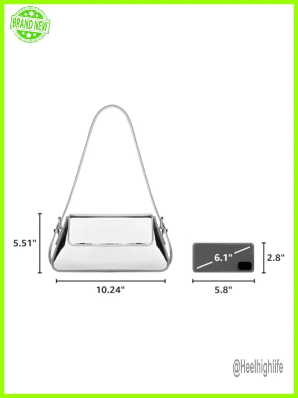 Metallic Hobo Purse with Adjustable Chain Strap - Y2K Evening Bag